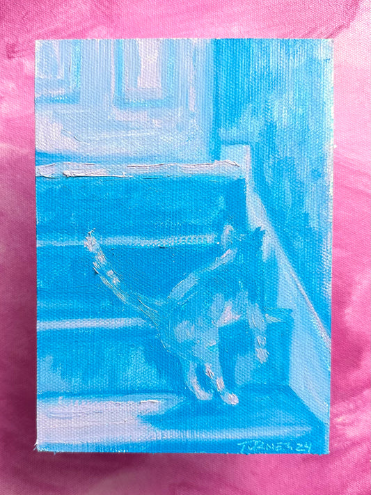 Blue Thomas Study - 7 x 5 inch original oil painting on panel