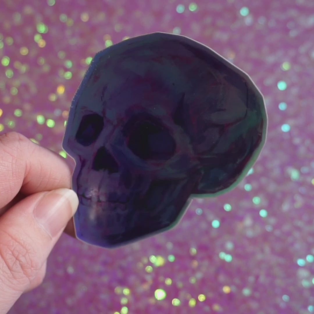 holographic skull sticker