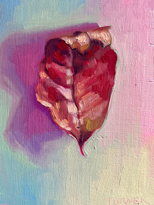 Leaf #4, 7 x 5 inch original oil painting on panel