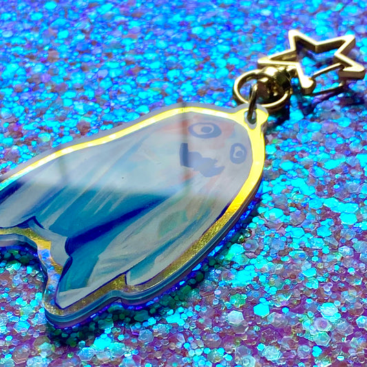 “Ghost” Iridescent Acrylic Keychain Charm 2.5 inch